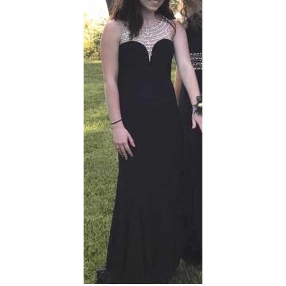 Black Sheer Back Prom Dress